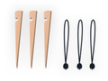 Treplugger med spennring 3 stk 30 cm bøketre Bent forfra