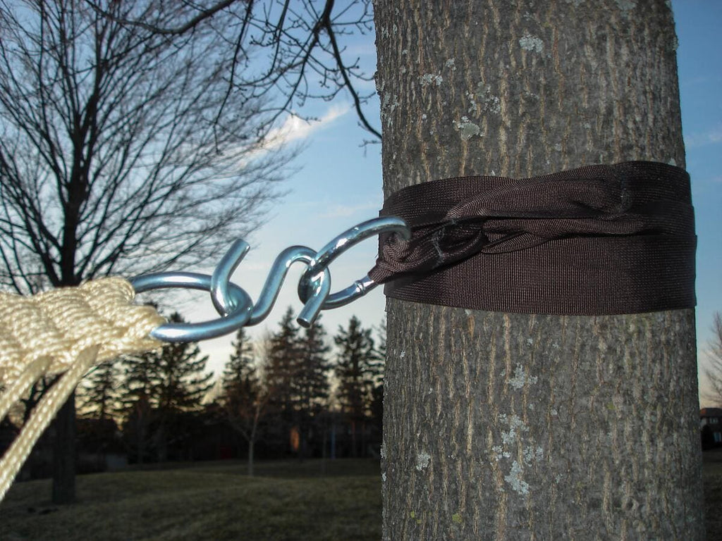 Trevennlig hengekøyfeste 2-pack 305 cm nylon pakket og klar til bruk