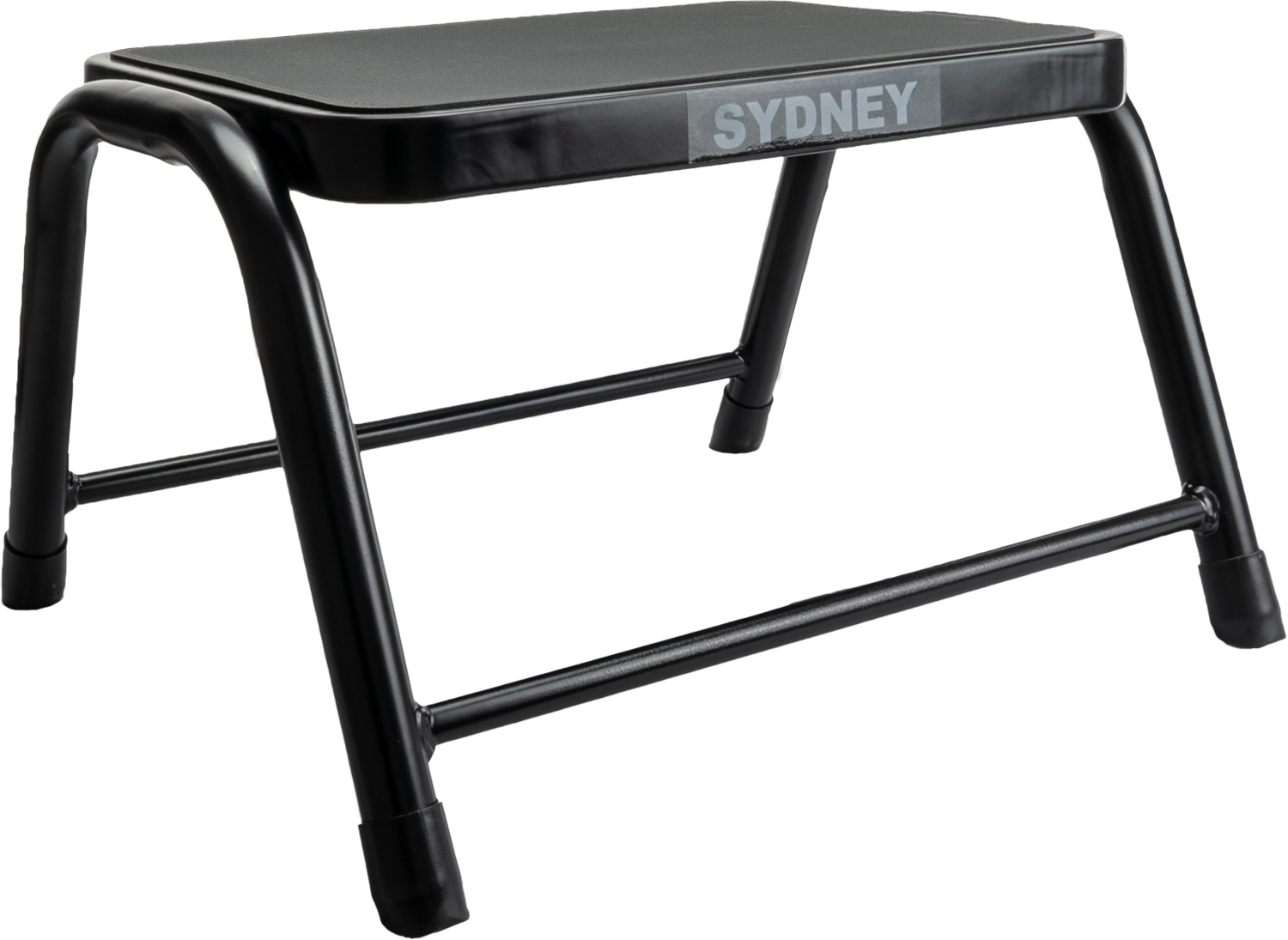 Trinn Sydney stål svart 150 kg 390x430x250 mm forfra