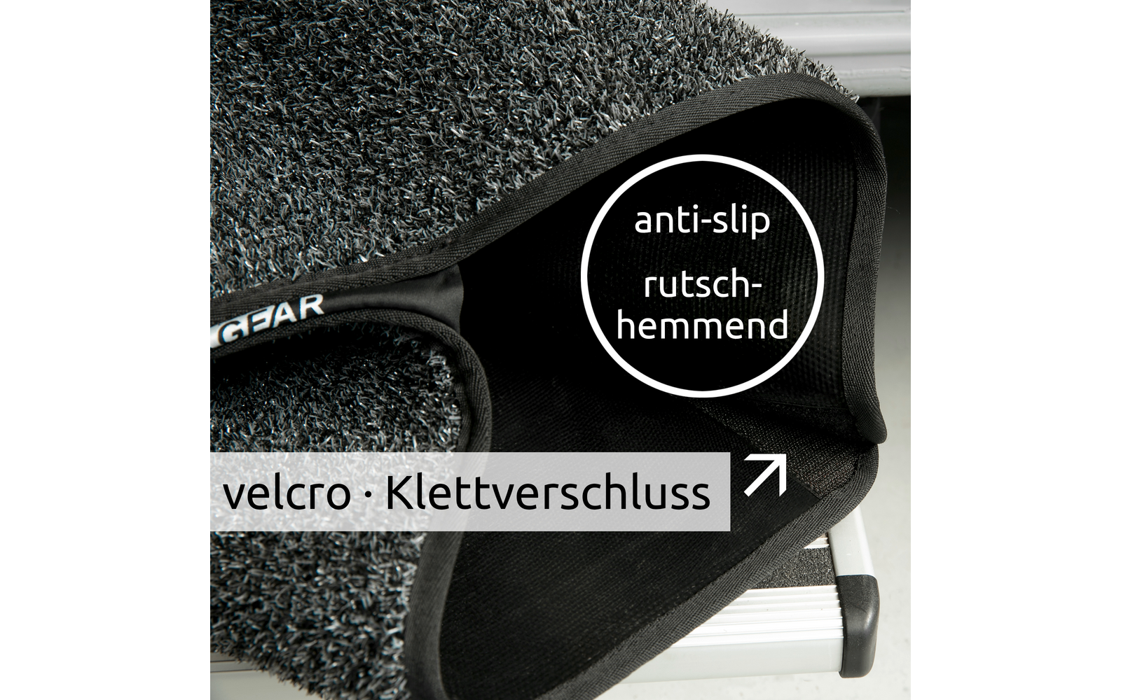 Trinnmatte Mantua for bobil tosidig brukbar UV-bestandig bakside