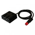 Trippel 12V/24V stikkontakt med universalplugg 16A 2m kabel - ProCar sett forfra