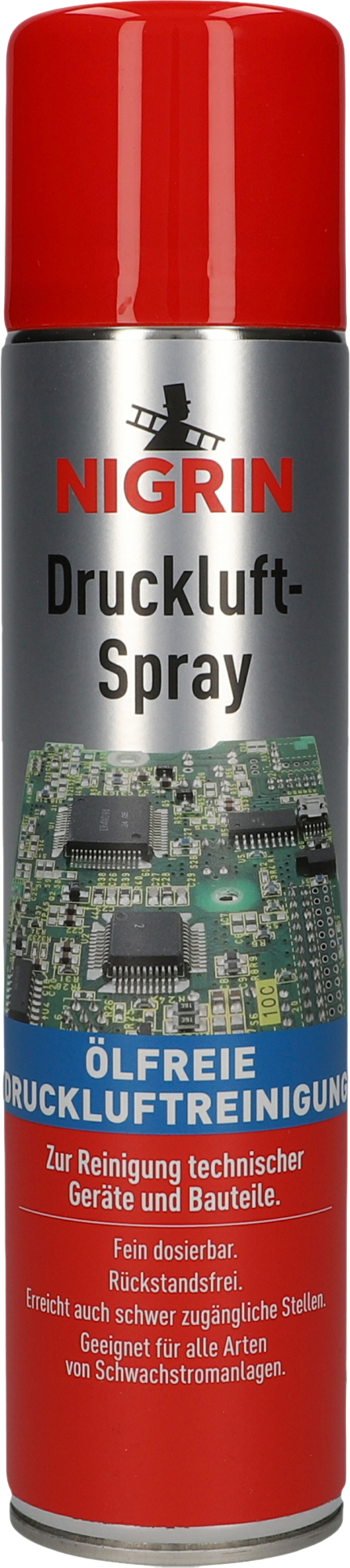 Trykkluftspray 400 ml oljefri for rengjøring - Nigrin forfra