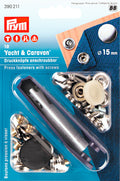Trykknapp-sett 10 stk Ø 15 mm messing Prym for bobil og camping