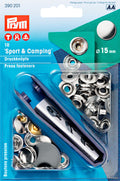Trykknapper sølv 10 stk Ø 15 mm messing - Prym forfra
