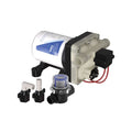 Trykkvannpumpe 12V 2,4 bar 11,6 l/min med bypass fra WM aquatec, forfra