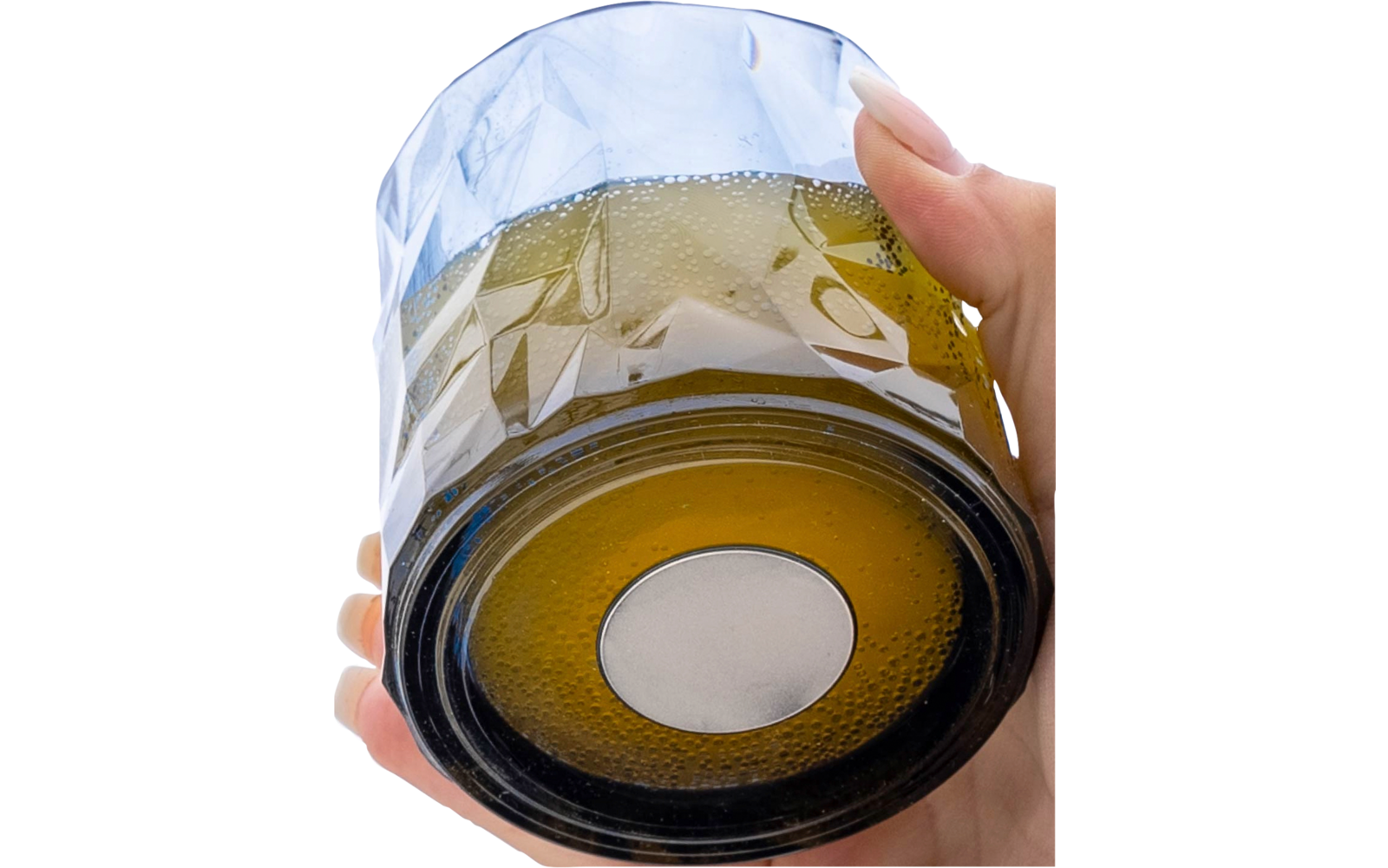Montert Tumbler magnetglass i polykarbonat 2-pk 250 ml grå på campingbord