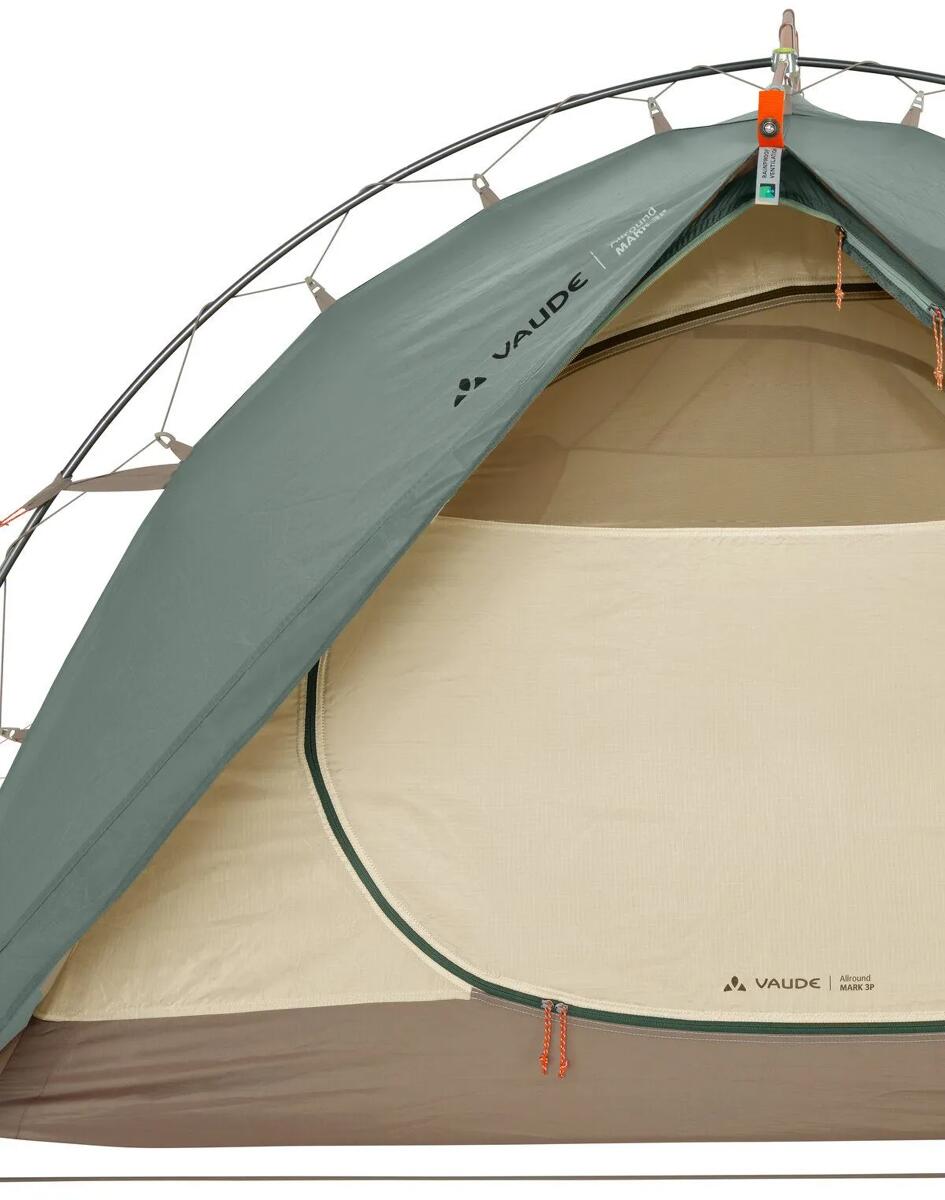 Nærbilde av stoff og ventilasjon i Tunneltelt Allround Mark