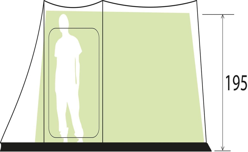 Nærbilde av inngang på Tunneltelt Arqus Outdoor 5, 5-pers