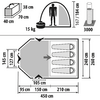 Romslig sovekabin i Tunneltelt Campo 4 for 4 personer 450 x 260 cm 11,6 kg