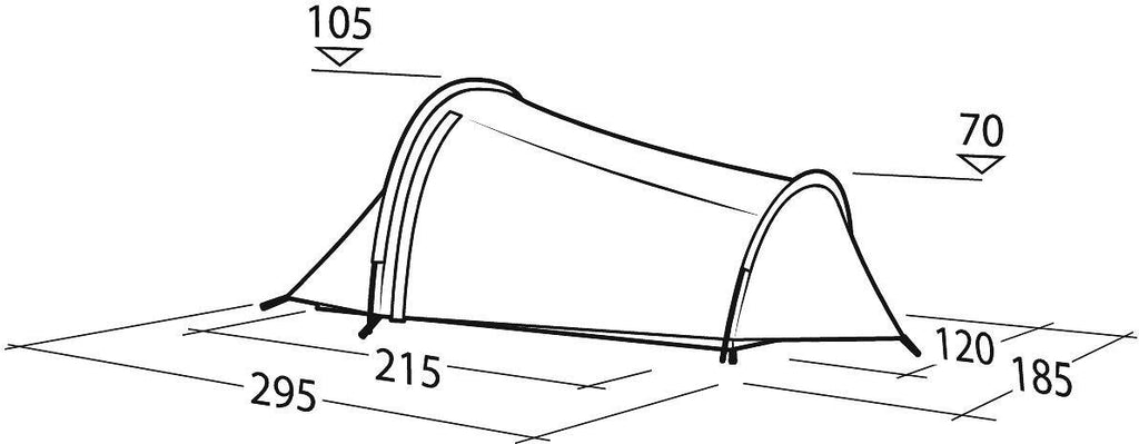 Nærbilde av glidelås på Tunneltelt Challenger Exp 2-pers. 2,4 kg aluminium grønn