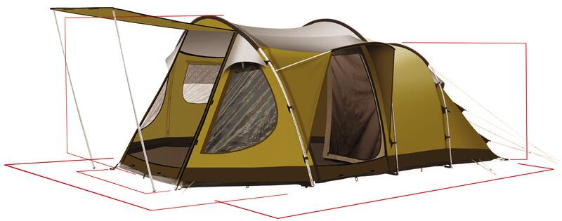 Montert Tunneltelt Dakota Z5 Deluxe 4-pers. beige
