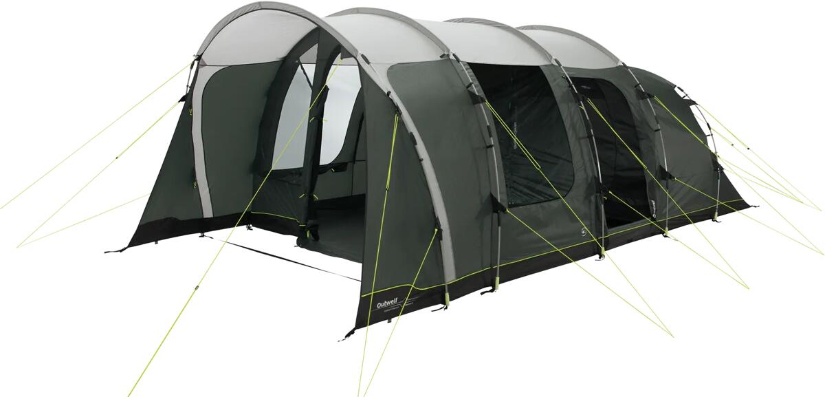 Bakside av Tunneltelt Denver 5/6-person med PowerTec-stenger og LED-lys