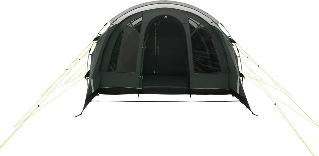 Utsikt inn i Tunneltelt Denver 5/6-person med PowerTec-stenger og LED-lys