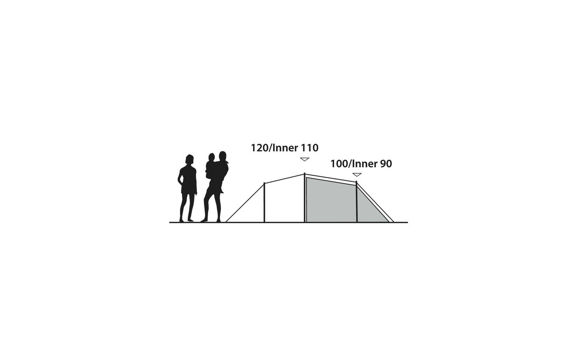Tunneltelt Earth 3 Plus mørkegrønn 3 personer 5,5 kg - Outwell med åpen frontdør