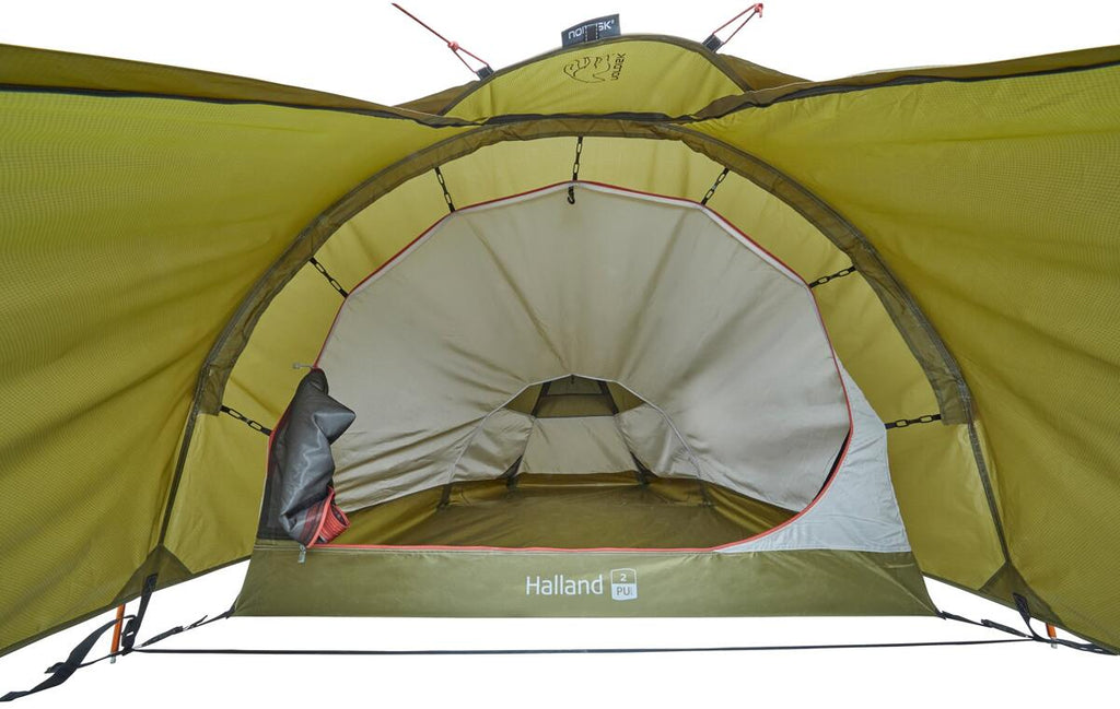 Bakside av Tunneltelt Halland 2 PU 2-pers med ventilasjon