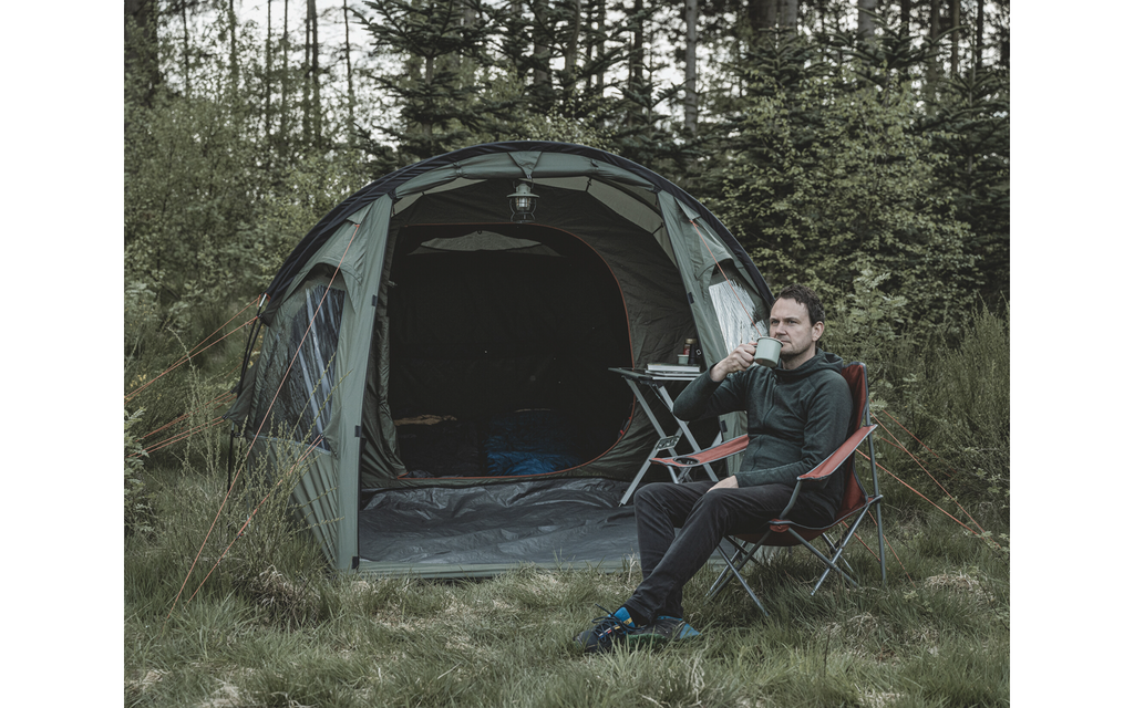 Tunneltelt Hidra 4 for 4 personer vannsøyle 3000 mm - Easy Camp, detalj av glassfiberstenger