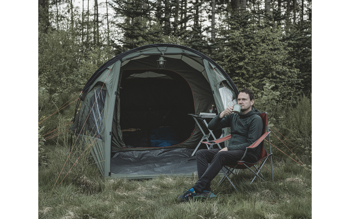 Tunneltelt Hidra 4 for 4 personer vannsøyle 3000 mm - Easy Camp, detalj av glassfiberstenger