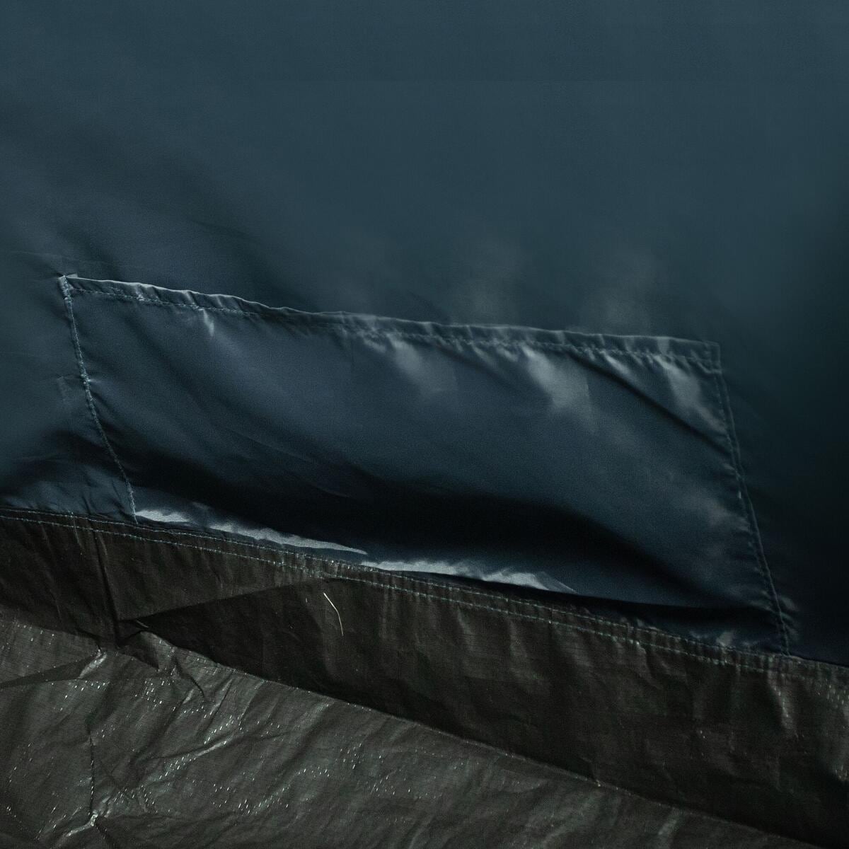 Nærbilde av stoff og ventilasjon på Tunneltelt Kivu 4 Vis-À-Vis 4-pers. 450x230 cm grønn