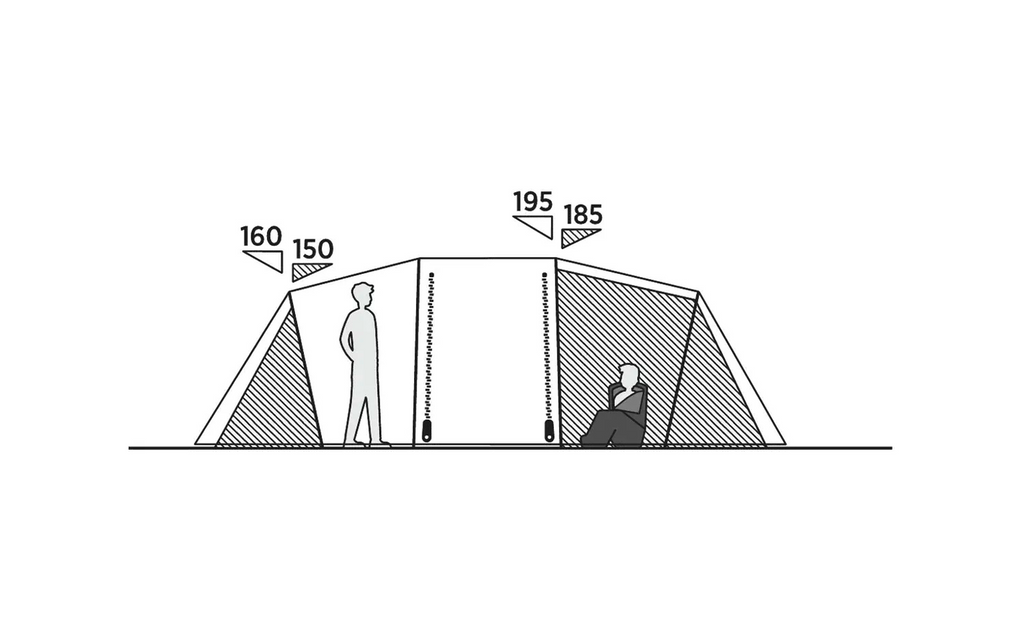 Tunneltelt Leka Twin 6 for 6 personer 3000 mm vannsøyle - Easy Camp nedpakket i bæreveske