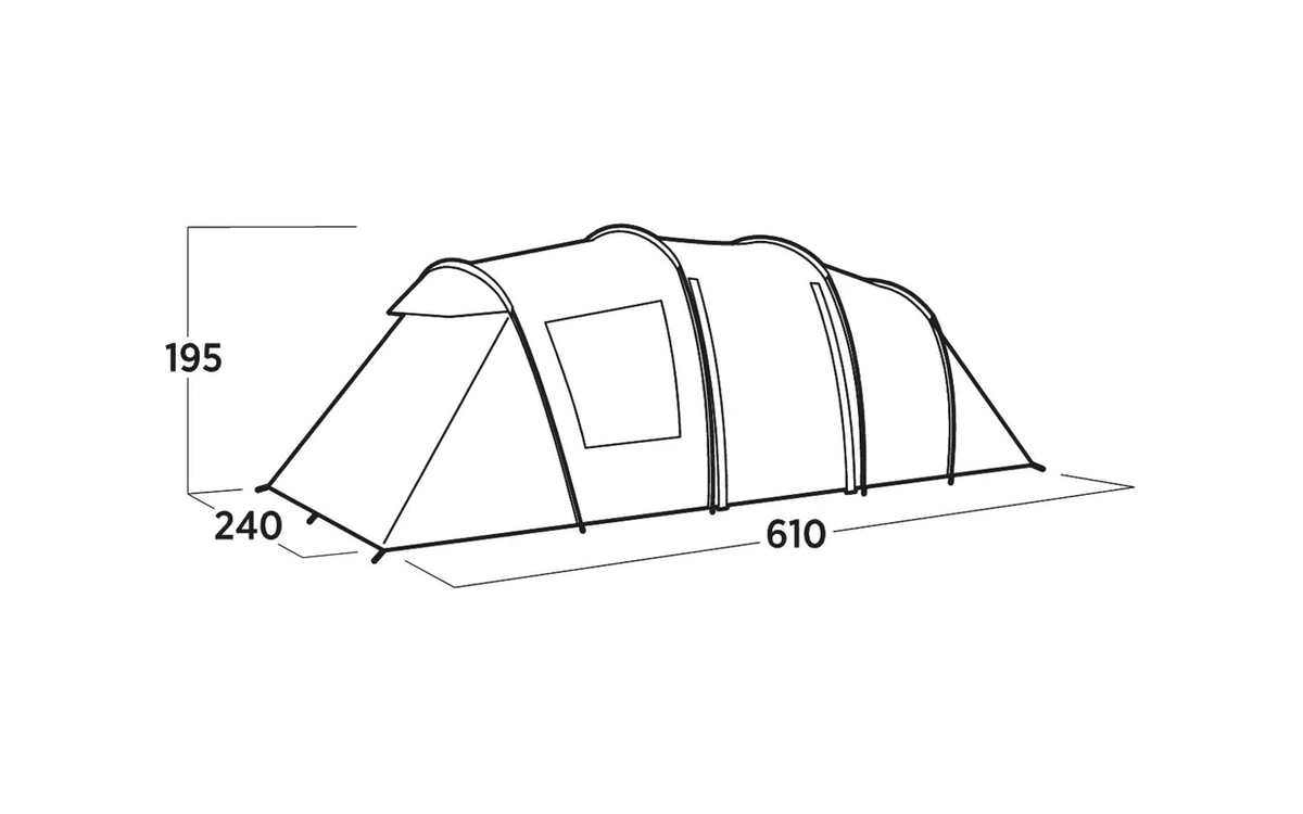 Vindu med oppruliggbar gardin på Tunneltelt Leka Twin 6 for 6 personer 3000 mm vannsøyle - Easy Camp