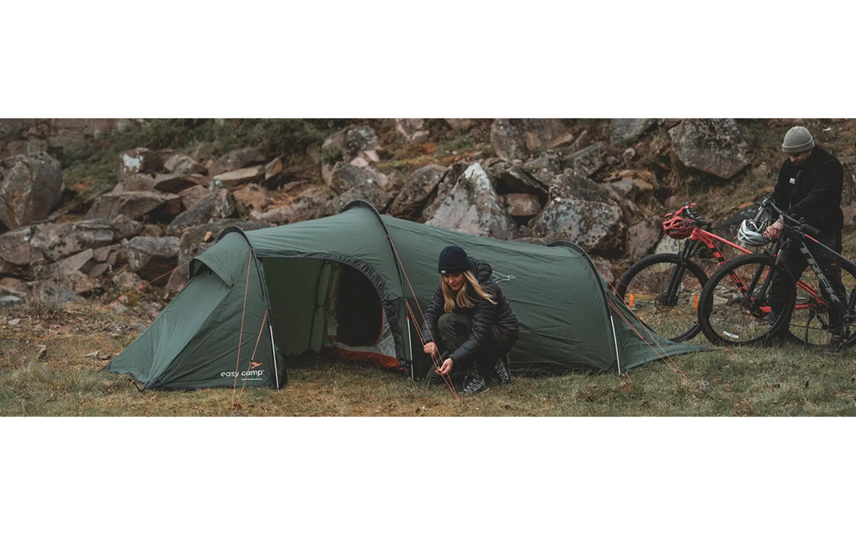Tunneltelt Pasvik 3 for 3 personer aluminium 3,2 kg - Easy Camp sett fra siden
