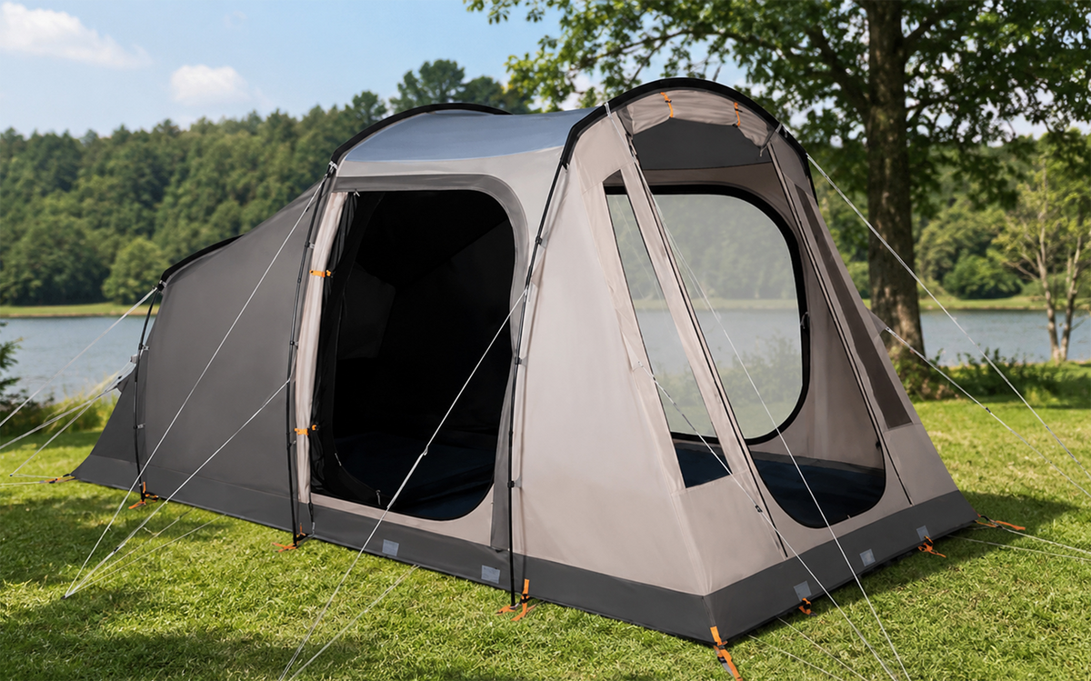 Tunneltelt Sandwood 03 for 3 personer 445x220 cm 12,9 kg - Kampa oppslått sett forfra