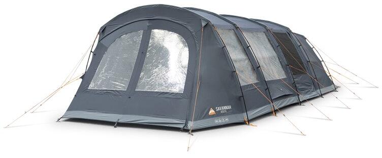 Detalj av stoff og glidelås på Tunneltelt Savannah 600XL Package