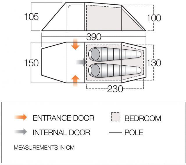 Tunneltelt Xenon UL Air for 2 personer, 2 kg, AirBeam teknologi - Vango