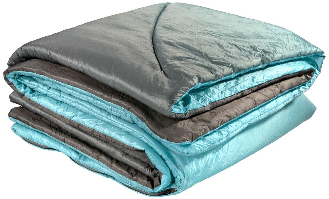 Nærbilde av materialet på Turpledd Horizon Backpacking 204x148 cm 822 g blå/grå