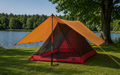 Turtelt Thru-Hiker Mesh House V2 for 2 personer 10D nylonmesh - MSR satt opp med turstaver, sett forfra