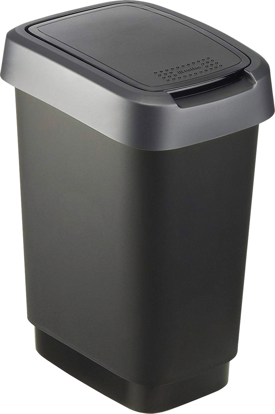 Twist svingbøtte 10 l resirkulert plast dark silber forfra