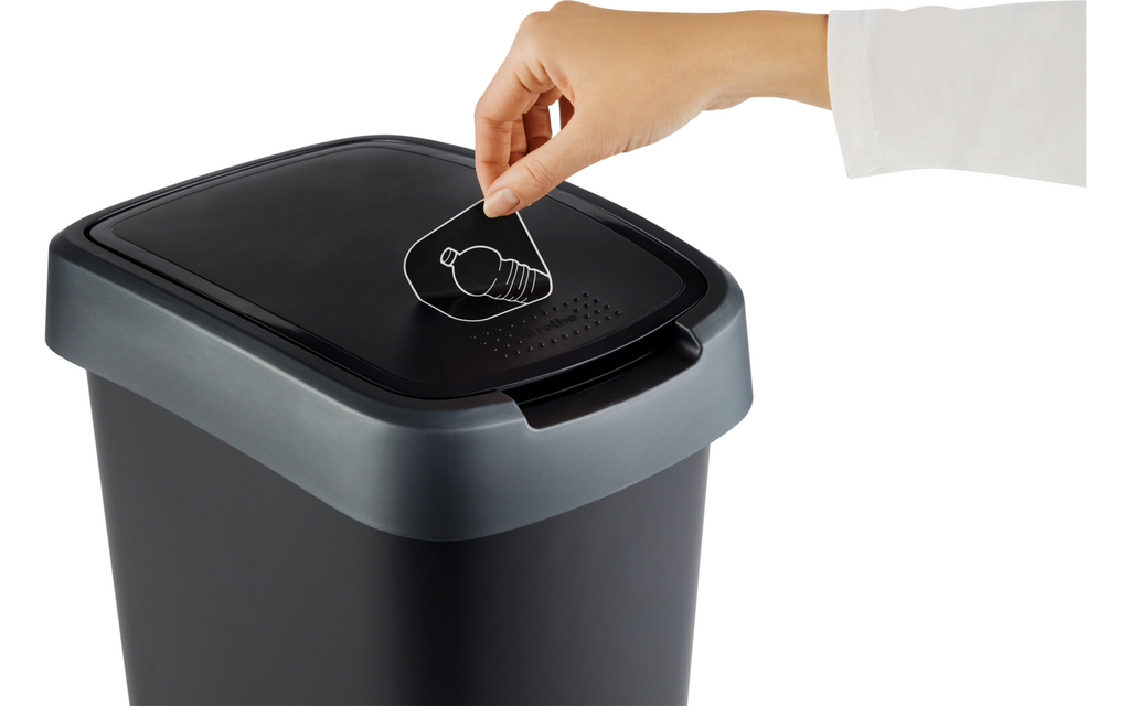 Montert Twist svingbøtte 10 l resirkulert plast dark silber på campingplass