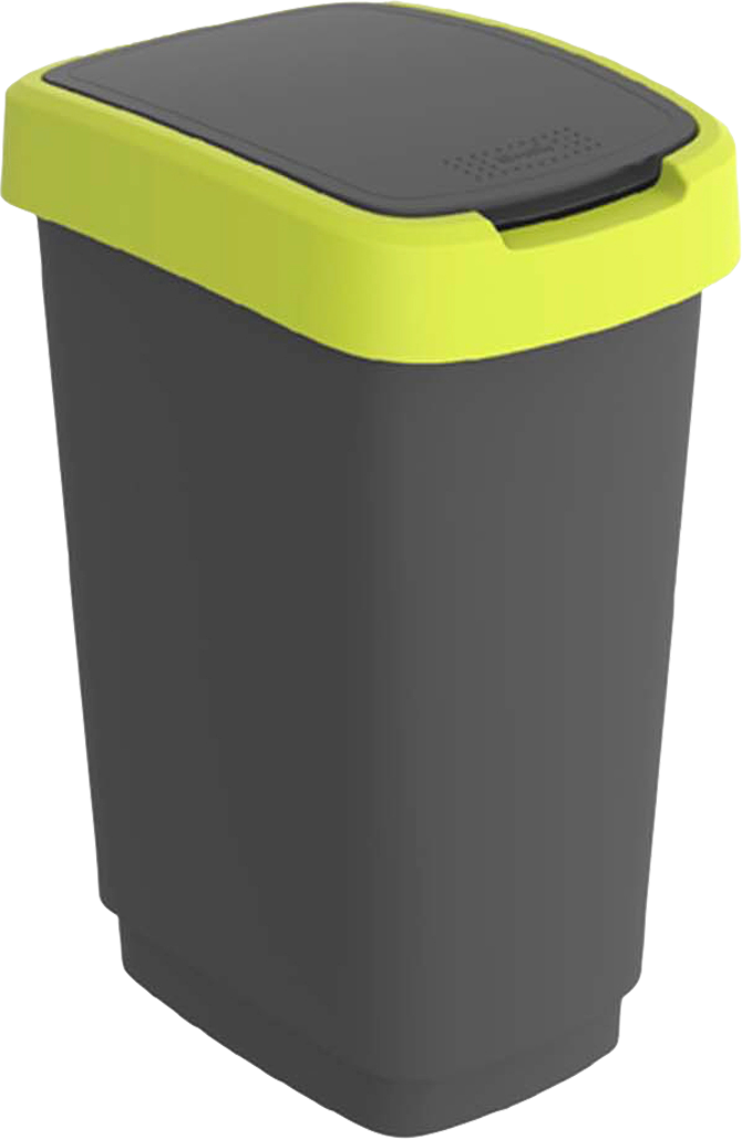 Twist svingbøtte resirkulert plast 10 l lime grønn forfra