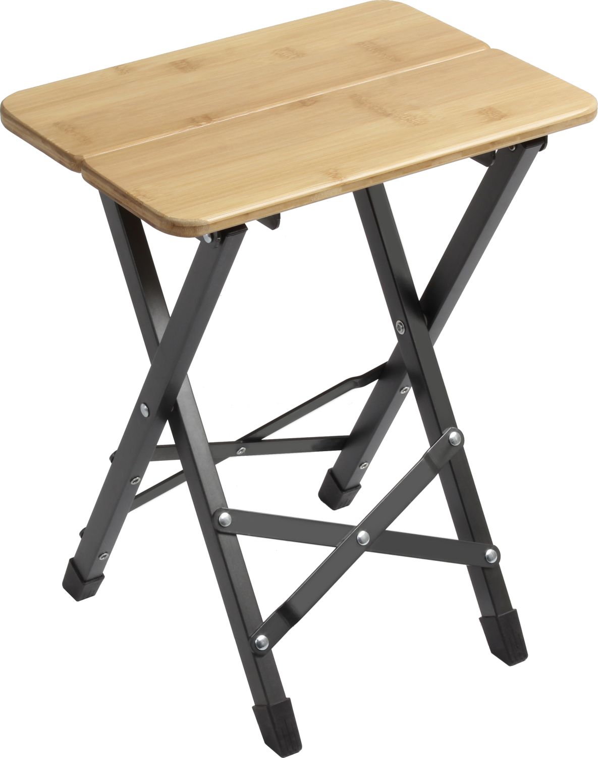 Twisty Bamboo Square klappkrakk i bambus med aluminiumramme