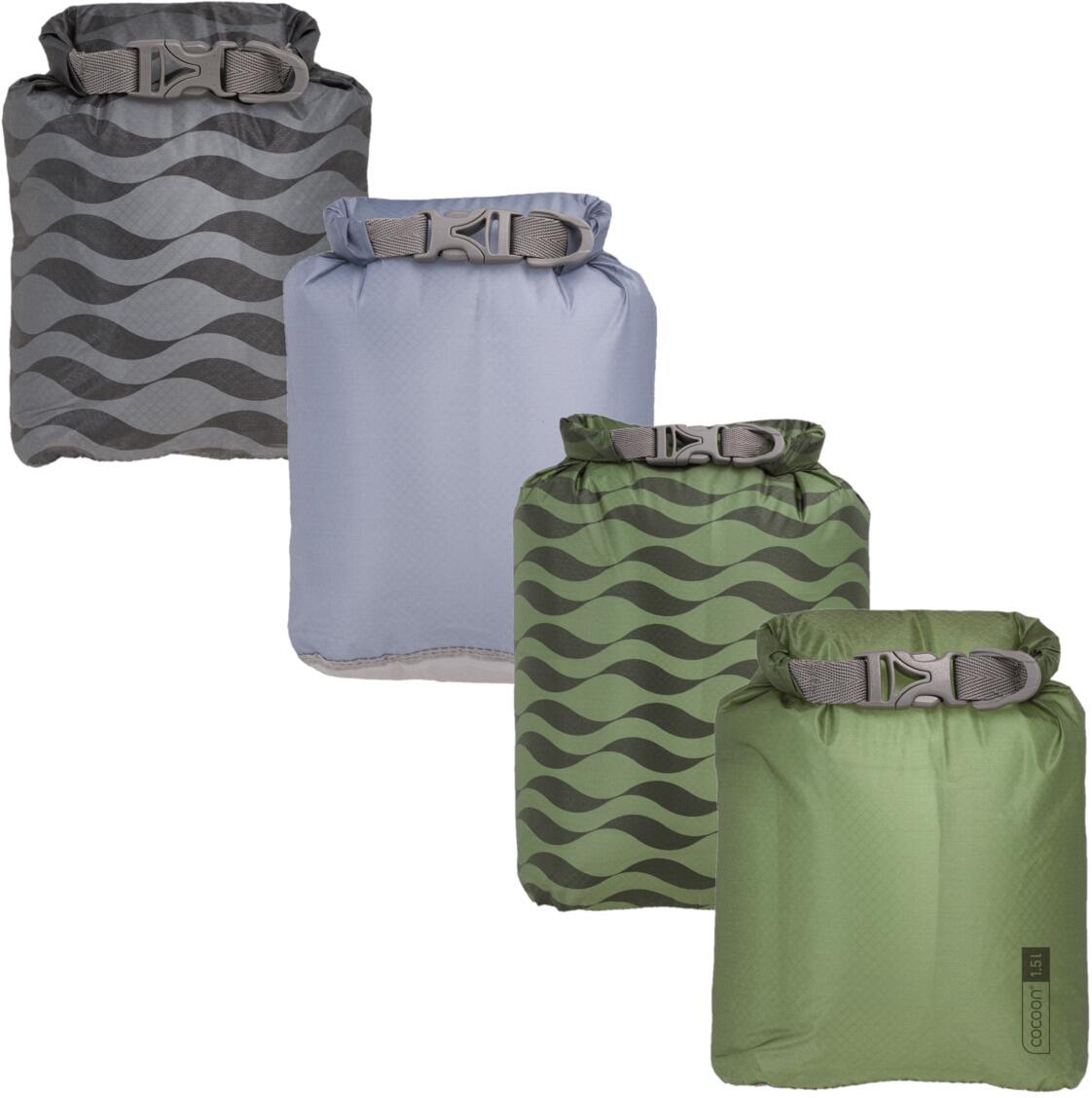 Ultralight drybag vanntett med roll-top fra Cocoon i grå waves