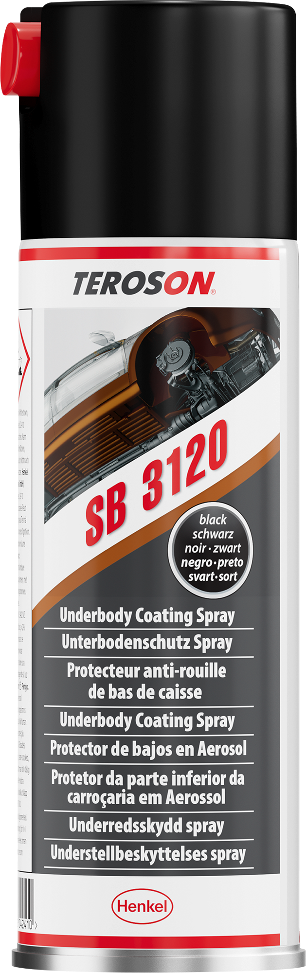 Understellsbeskyttelse spray svart 500 ml SB 3120 - Teroson påført under kjøretøy