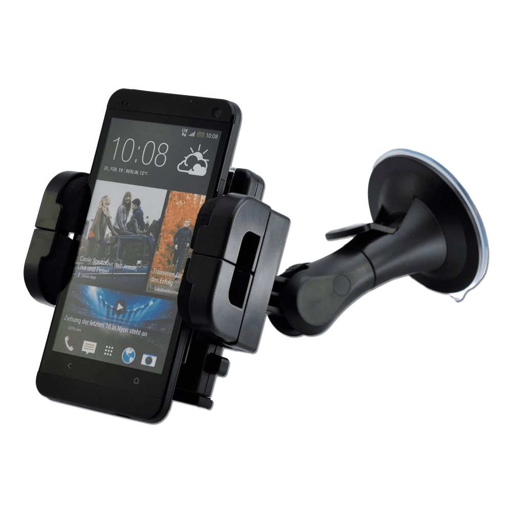 Universalholder for mobil og GPS 40-120 mm med sugekopp - 2GO forfra