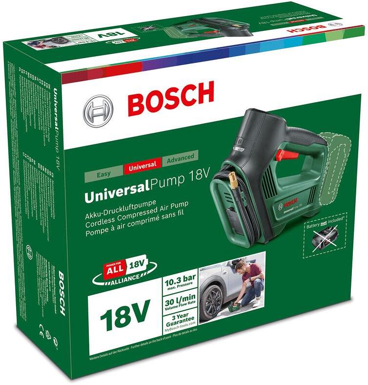 UniversalPump 18V trådløs trykkluftpumpe 10 bar 30 l/min - Bosch montert på dekk