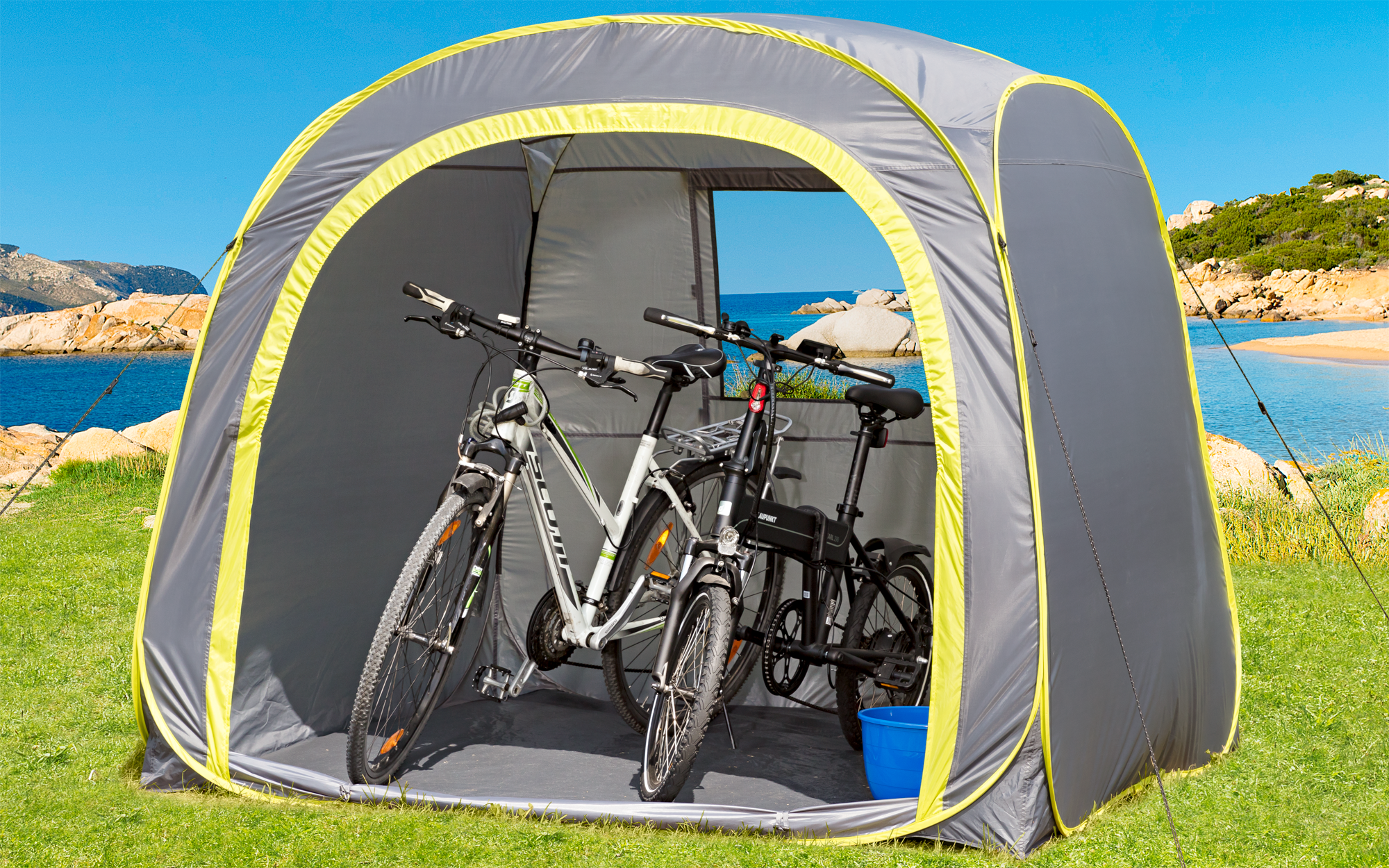 Universalt pop-up-telt 200x180x170 cm med myggnett front