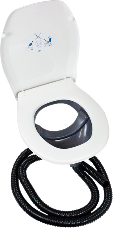 Urinseparator Privy 501 grå for utedo fra Separett sett forfra