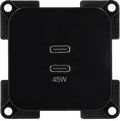 USB-C dobbel ladestikkontakt 45 W med tilkoblingsklemme Haba forfra