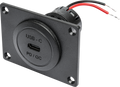USB-C innbyggingsstikkontakt 60 W med monteringsplate 12/24 V - ProCar foran