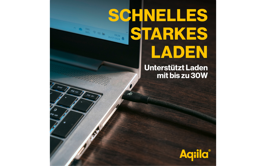 USB-C til Lightning ladekabel 60W silikon svart - Aqiila