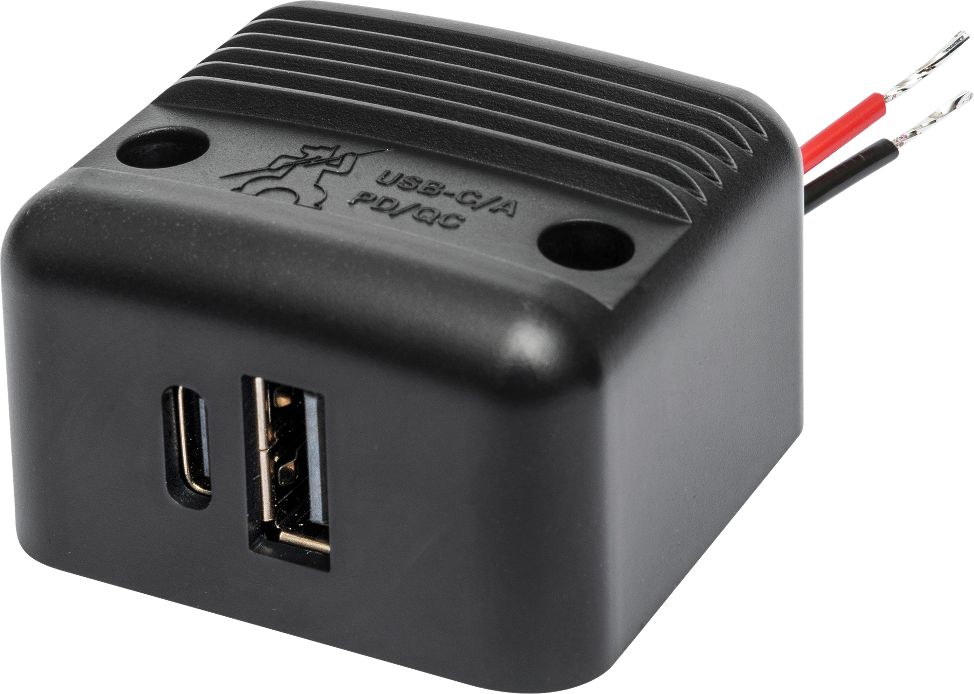 USB-C/A dobbeltuttak med Power Delivery og Quick Charge - ProCar forfra
