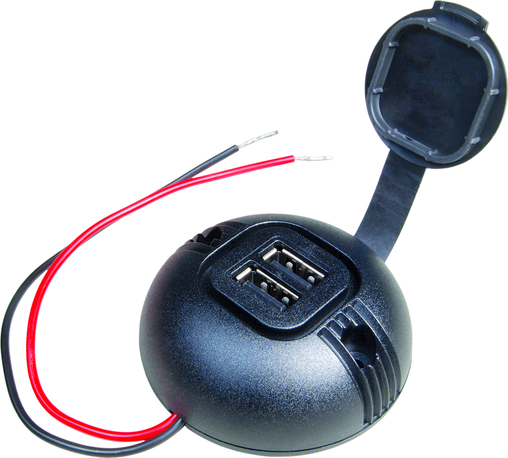 USB dobbeltuttak 5V innbygging med deksel 8-34V - ProCar forfra
