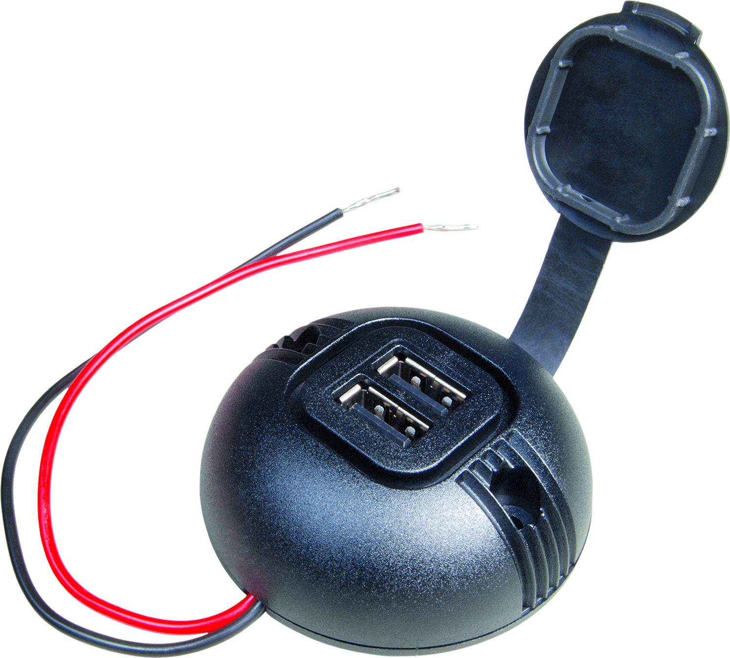 USB dobbeltuttak 5V innbygging med deksel 8-34V - ProCar forfra