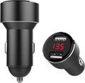 USB ladeadapter med 2 porter og spenningsvisning 12/24V - IWH forfra