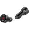 USB ladeadapter med 2 porter og spenningsvisning 12/24V - IWH detalj av porter