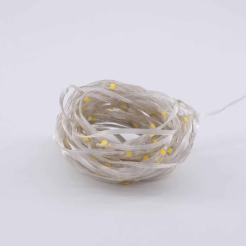 USB-lyslenke 10 m med 100 varmhvite LED-lys CAMPWERK detaljbilde av LED-lys