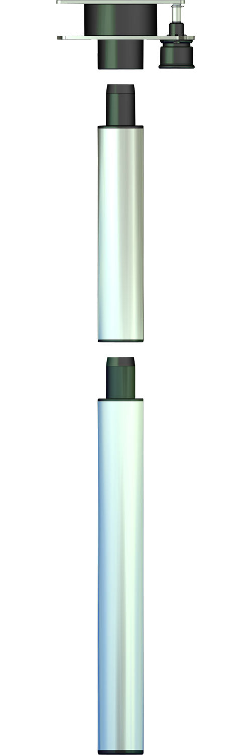 Utdreiebart bordbein 3-delt 700 mm sølv med bordutvidelse for campingbord